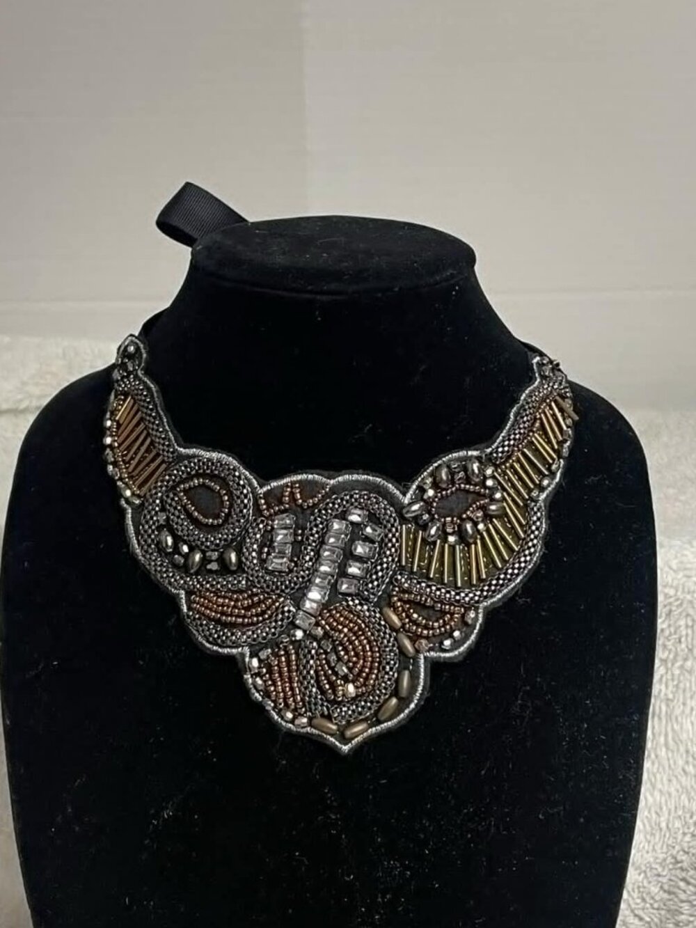 Cara NY Vintage Statement Bib Choker Necklace